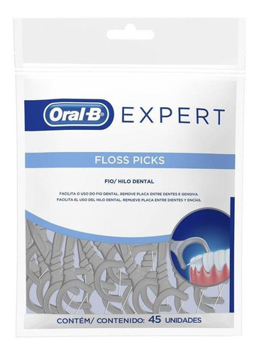 Fio Dental Oral-b Expert Floss Picks 45 Unidades