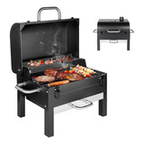 Asador Carbón Portátil 18'' Termómetro/cenicero Extraíble