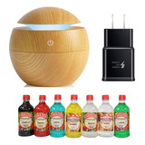 Difusor De Aromas Color Madera Con Esencia Y Cargador Usb