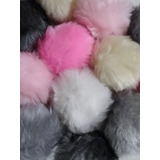 Pompones De Piel Peluche De 7 Cm Aplique Por Mayor 