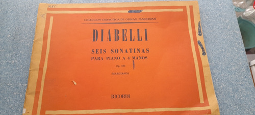 Diabelli Seis Sonatinas Para Piano A 4 Manos Op 163 (usado)