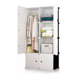 Closet Ropero Organizador Plastico 8 Cubos Portatil Armable Color Blanco