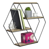 Repisa Flotante Hexagonal Estante De Pared Modelo Diagonal