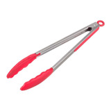 Pegador De Alimentos Em Inox E Silicone Vermelho 30cm Weck