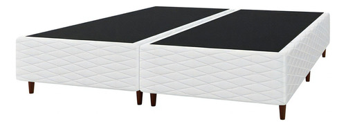 Base Cama Box Para Colchão Casal Queen 158x198cm Larissa Branco Umaflex