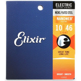 Encordoamento Para Guitarra Elixir 010 Nanoweb Nickel Coated