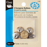 Botones De Peto Sin Costuras Dritz 9-35, Dorados, 5/8 Pulgad