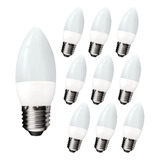 Pack 10 X Ampolleta Led Vela E27 Empavonada 6w - Hyundai