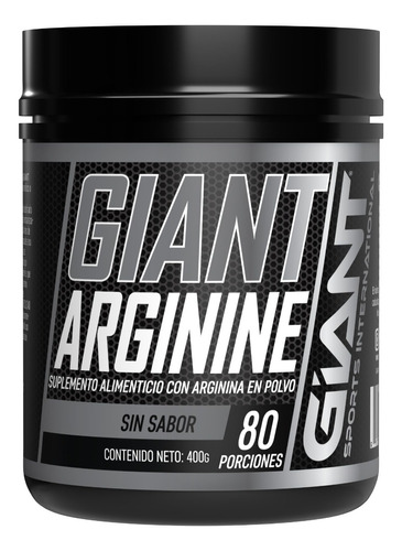 L-arginina En Polvo Alta Pureza Giant Sports / 400g / 80 Srv Sabor Sin Sabor