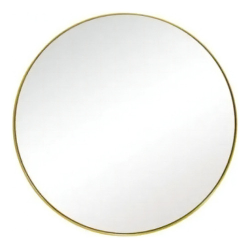 Espelho Redondo Com Moldura Laca Metal 100cm Luxo Cor Da Moldura Dourado