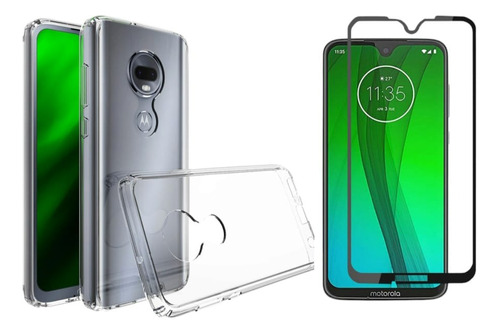 Funda Acrílico + Templado Compatible Con Moto G7 G7 Plus