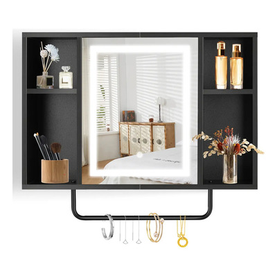 Ywctty® Espejo Antivaho Inteligente Decorativos Modernos Con Luz Led,2 En1 Rectangular 40x60 Cm Espejo Con Touch Luz Led 3modo Con Organizador De Baño Touch Tricolor Pared Tocador Baño | Envío gratis