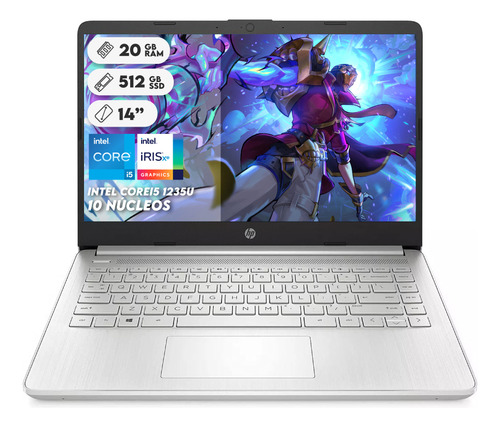 Portatil Hp 12ava Gen Intel I5 1235u Ram 20gb Ssd 512gb Plateado