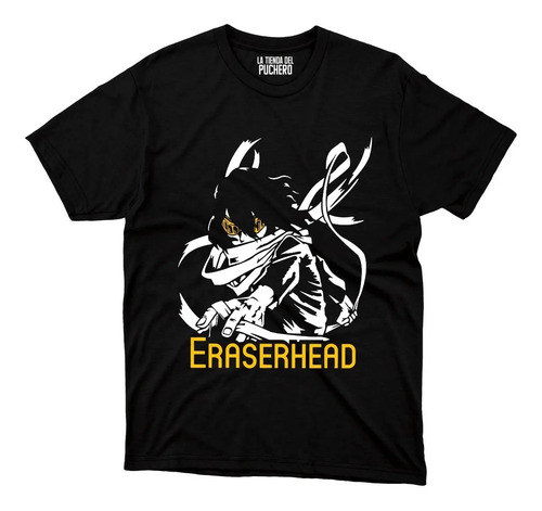 Playera Anime Boku No Hero Aizawa Shota Letras Amarillas