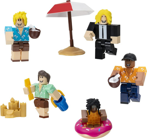 Set Roblox 6 Figuras Tropical Resort Incluye Codigo Digital