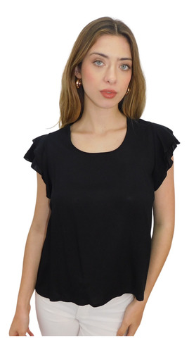 Blusa Elegante Doble Volados Mujer Basica Verano Fiesta