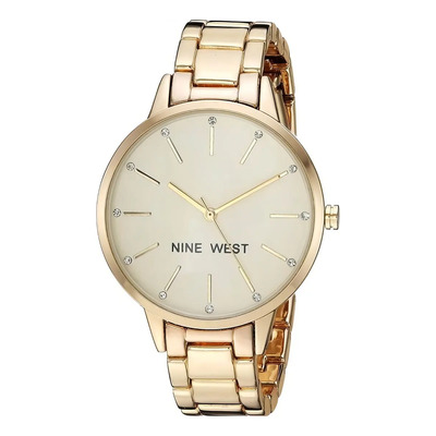 Reloj Nine West Mujer NW\u002F2098CHGB | Análogo 3 manecillas | Caja 36 mm acero | Cristal mineral abombado | Índices con cristales | Brazalete ajustable | Broche doble push | Moda vestir | Ideal regalo | Envío gratis
