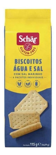 Biscoito Água E Sal Sem Glúten Zero Lactose Schär Snackers Pacote 115g