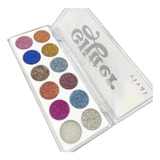 Paleta De Sombra Colorida Glitter Vivai 12 Cores Make Sombra Estojo C