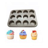 Bandeja Para Hornear 12 Cupcakes Muffins Molde Antiadherente