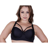 Kit 3 Sutiãs Básico Strappy Reforçado Plus Size Atacado 