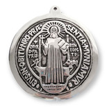 Medalla San Benito De Pared Extra Grande 20.5 Cm Pewter