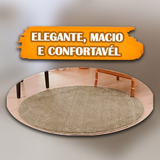 Tapete Redondo Sala Quarto Classic 100 X 100 Bege Trigo