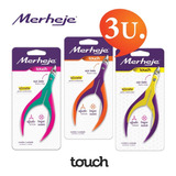 Kit 3 Alicates De Cutícula Merheje Touch- Manicuria- Premium