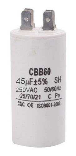 Capacitor 45mfd 250v Condensador Terminal Cbb60 45uf 250v P