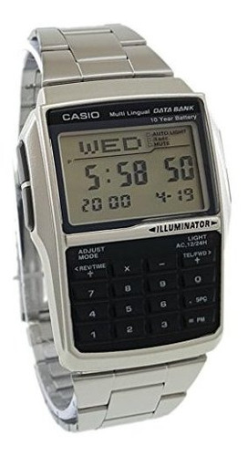 Reloj Calculadora Acero Plateado Hombre Digital Plateado