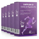 Kit 5 Cloreto  Magnesio P.a. 60 Capsulas Ativador De Calcio