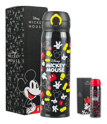 Garrafa Garrafinha Squeeze Termica Mickey Minnie 400ml Luxo