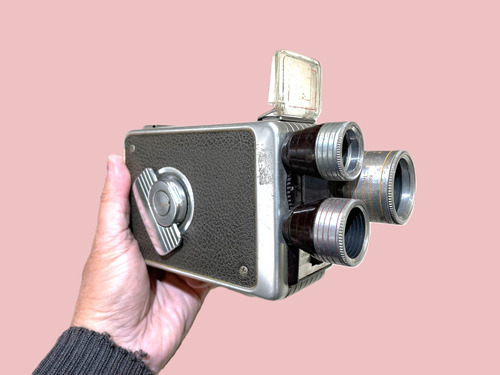 Antigua Cámara Filmadora 8mm Kodak-con 3 Lentes. Decoracion