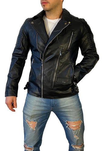 Campera Cuero E Cruzada Hombre Mega Ce20 Yd Bf59395 Importad