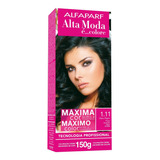 Kit Tintura Alfaparf  Alta Moda É Colore Pigmentos Micronizados Concentrados Tom 1.11 Preto Azulado Para Cabelo