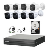 Kit 8 Camara Bullet 5mp 4 Audio Dvr 16ch Baluns Dahua 2tb 