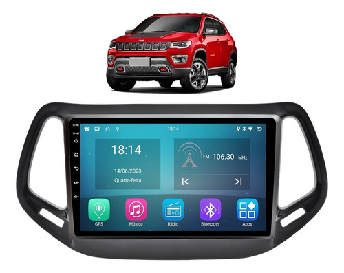 Multimidia Jeep Compass 2017-2021 Android 13 Carplay 2gb