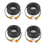 Pack 4 Cables 18mts Video Bnc + Alimentac. Dvr Cctv Camaras