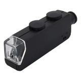 Mini Lupa Microscopio  60x- 100x Con Estuche + Luz Led