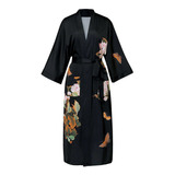 Tops De Mujer Kimono Bata Larga Estampada Floral S 5457