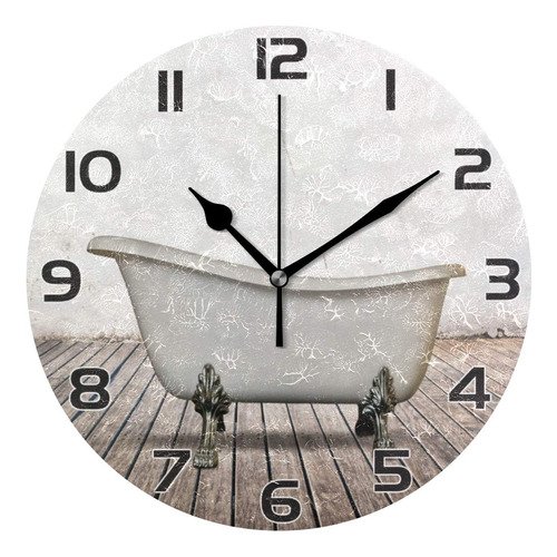 Qilmy Reloj De Pared Vintage Para Bañera, Silencioso, Sin Ti