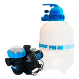 Kit Filtro Para Piscina Fm 40 + Bomba Sodramar Bmc 50 1/2cv