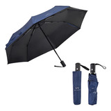 Paraguas Sombrilla Lluvia Sol Rayos Uv Reforzado Resistente Automatico Abertura Y Cierre Portatil Color Elegante Azul Marino Liso