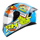 Casco Shaft Integral Sh582-sp Azul/amarillo Neon Talla Xl