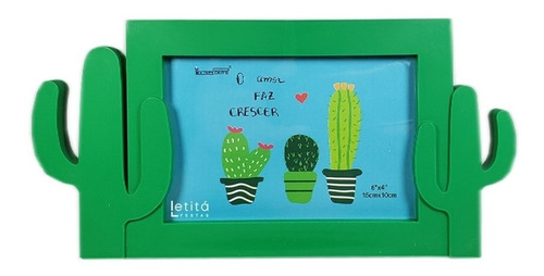 Porta Retrato Soporte De Foto Cactus Infantil Plástico 10x15