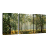 Yetaryy Lienzo Decorativo Para Pared, 3 Paneles, Arbol Verde