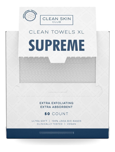 Clean Skin Club Clean Towels Xl Supreme, 50 Unidades, 