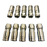 Conector De Compressão Rg59 Metal Genérico - 10 Peças