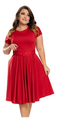 Vestido Moda Evangélica Do P Ao Plus Size C/ Cinto