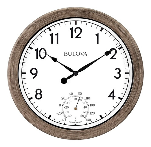 Bulova Reloj Pared Para Interiores Y Exteriores Tipo Ratán